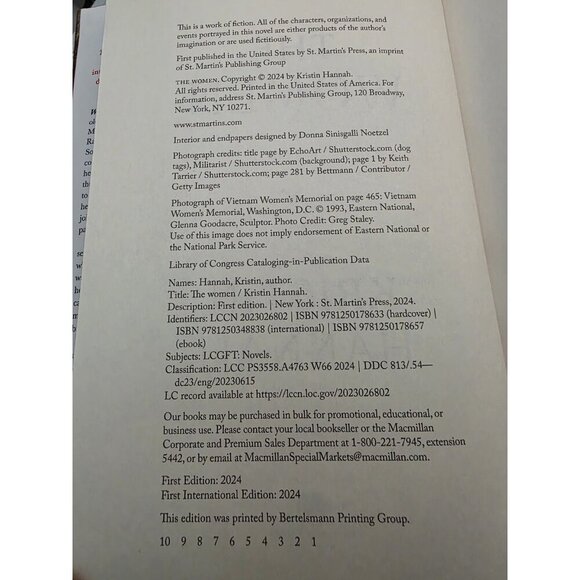 The Women: A Novel by‎ Kristin Hannah 2024 Hardcover First Edition Dust Jacket - Picture 5 of 12